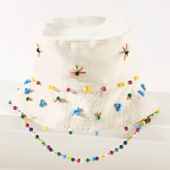 Anthropologie Beaded Bucket Hat NWT